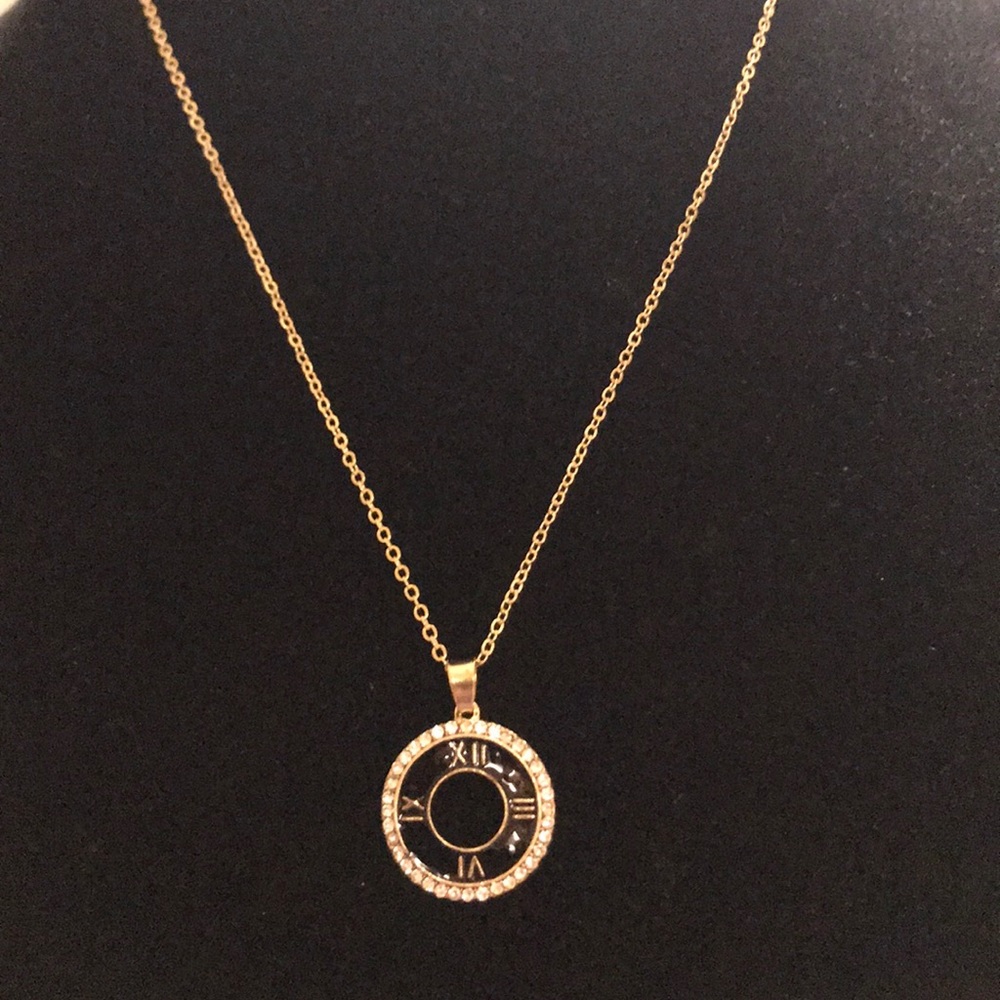 1x5 or 2x 8. Gold Chain With Medal Roma Numeral with Crystal